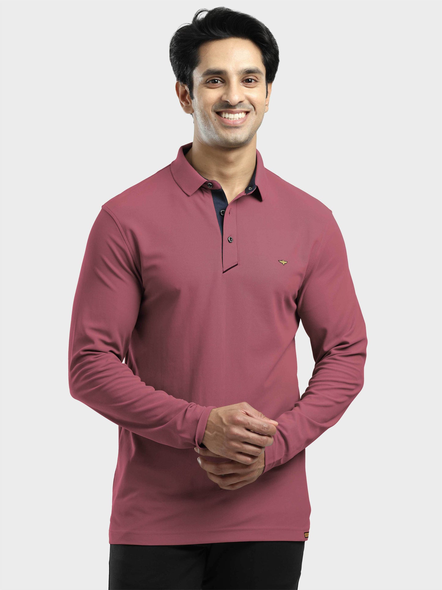 Men's Full Sleeve Polo T-Shirt | Feather Touch Feel | Odour Resistant | Wrinkle Free | Quick Dry | Stretchable | Anti-Static | UV Resistance |
