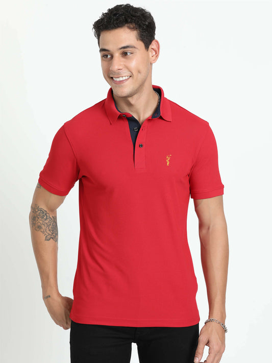 Stellers Red Polo T Shirts for Men 