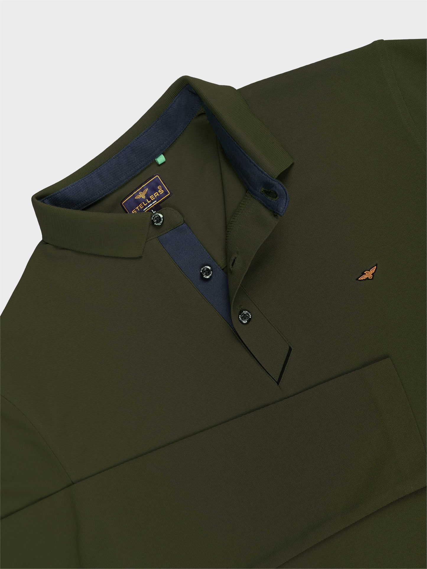 Men's Full Sleeve Polo T-Shirt-Olive Green| Feather Touch Feel | Odour Resistant | Wrinkle Free | Quick Dry | Stretchable | Anti-Static | UV Resistance |