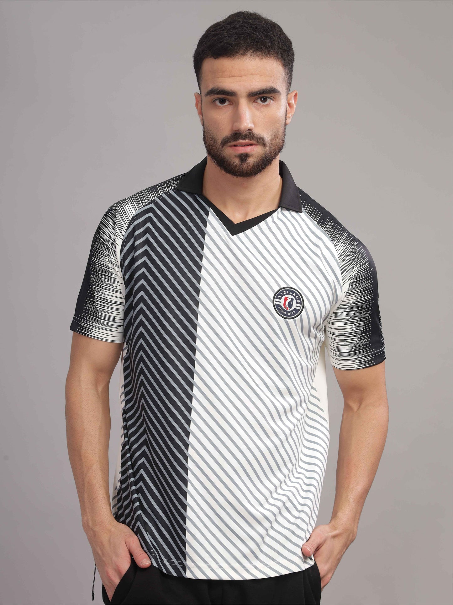 Black Men's Regular Fit Active Wear T Shirt