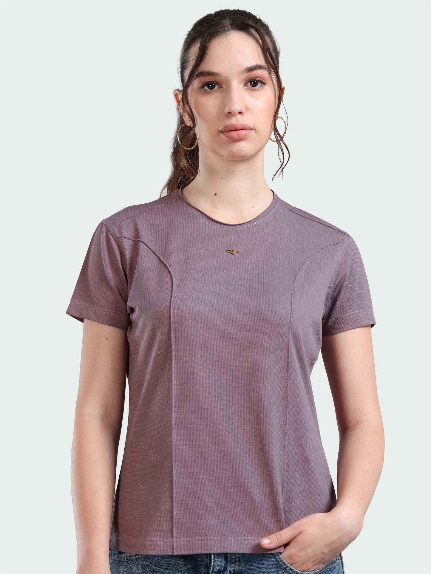 Women's Premium Cotton Crew Neck T-shirts - Mauve