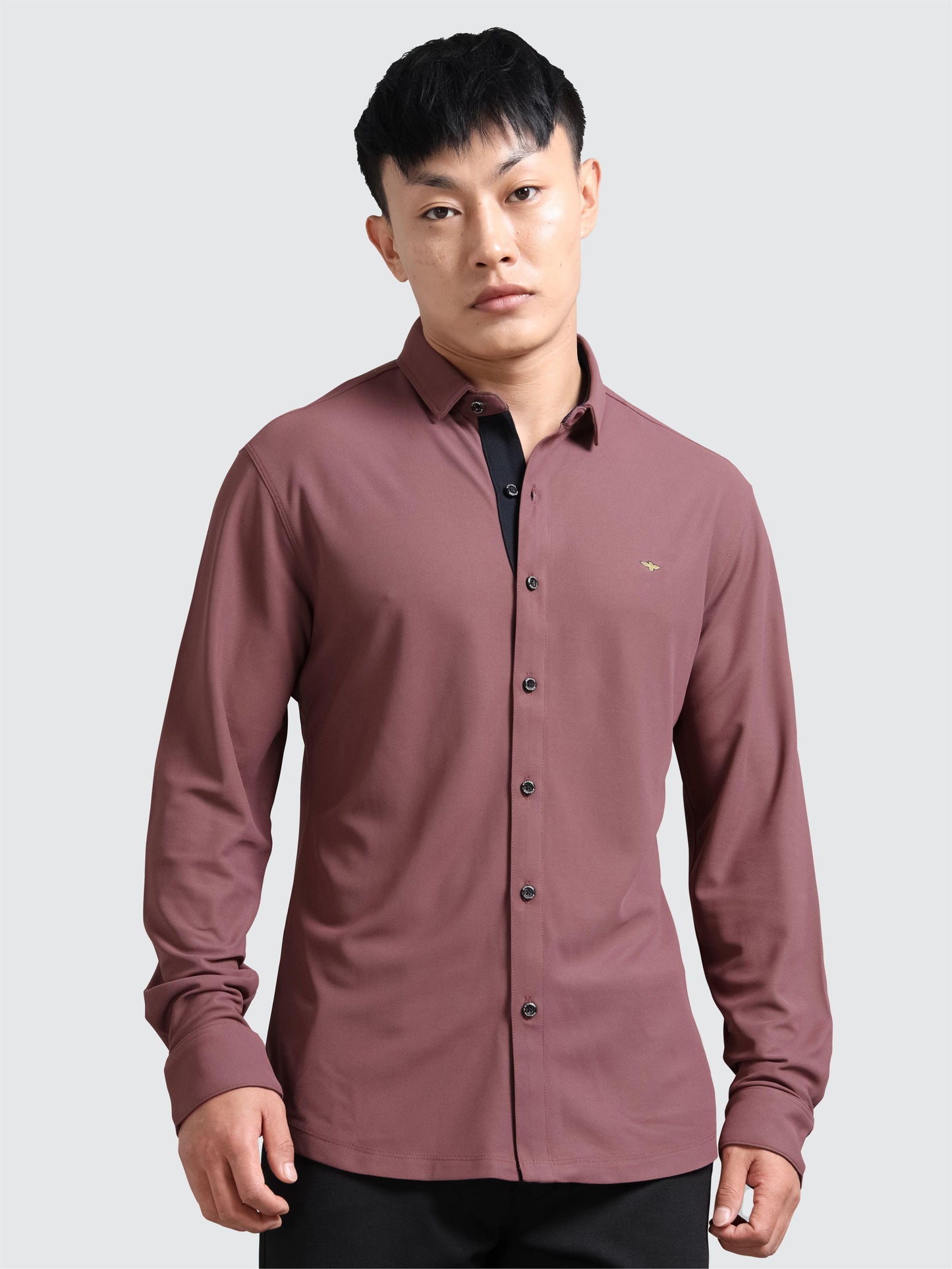 Mauve Men's Premium Nano-Dry Shirt | Stretchable | Wrinkle-Resistant |