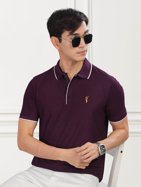 Raspberry Men's Tipping Polo T-Shirt