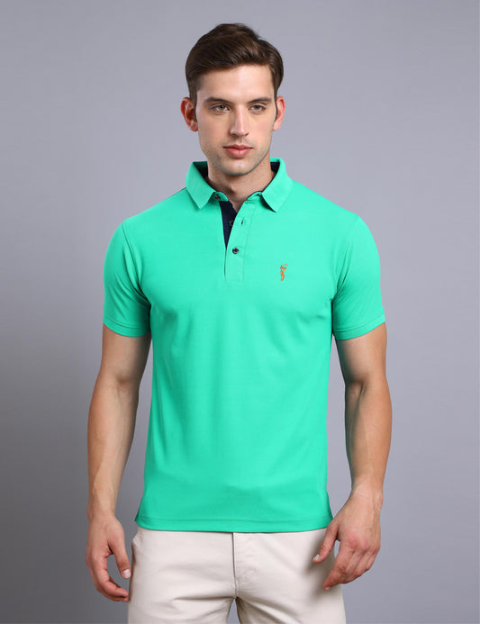 Simense Green Polo T Shirt for Men