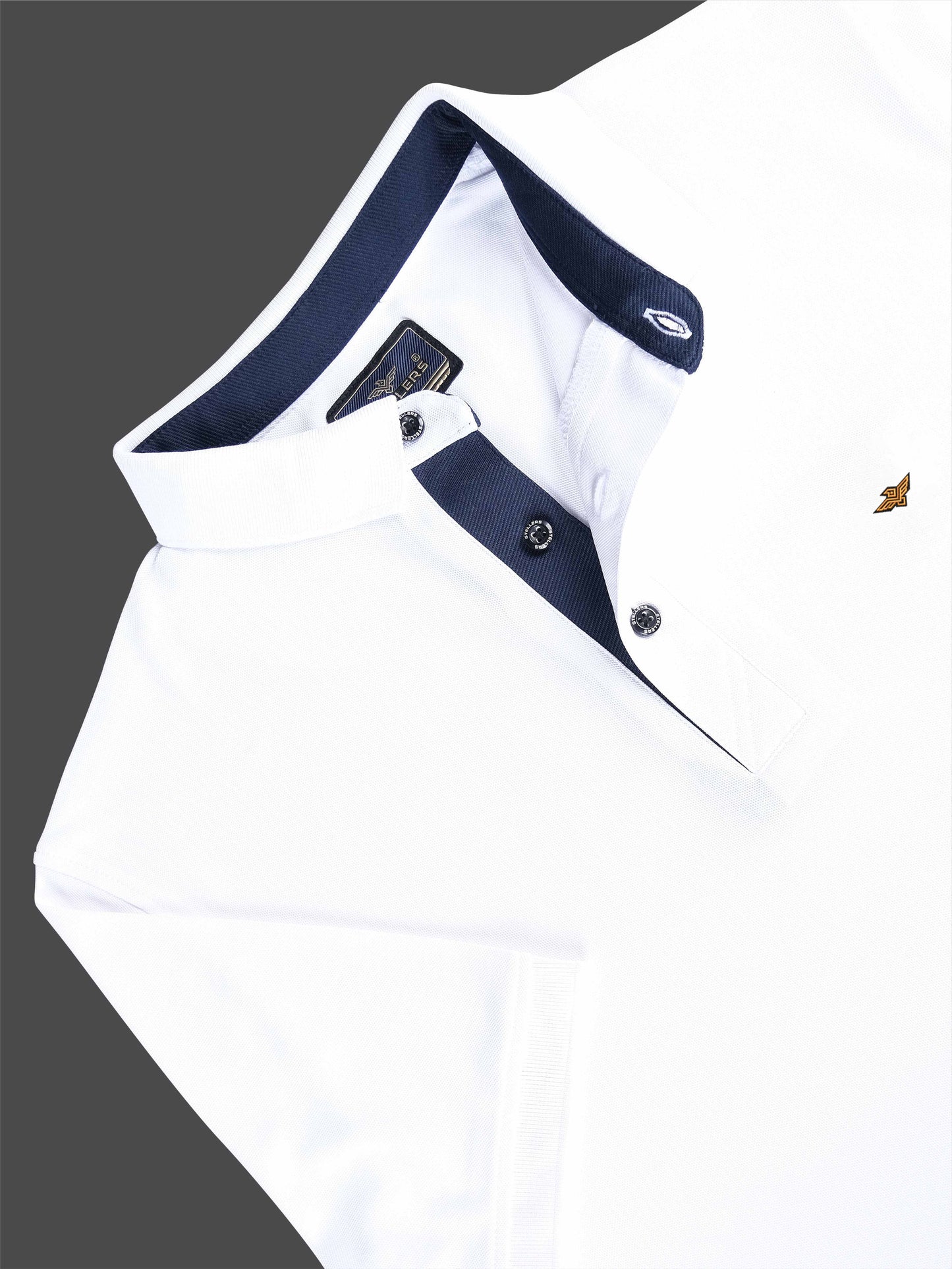 Men White Premium Polo T-Shirt | Quick Dry | Stretchable | UV Protected | Wrinkle & Odour-Free