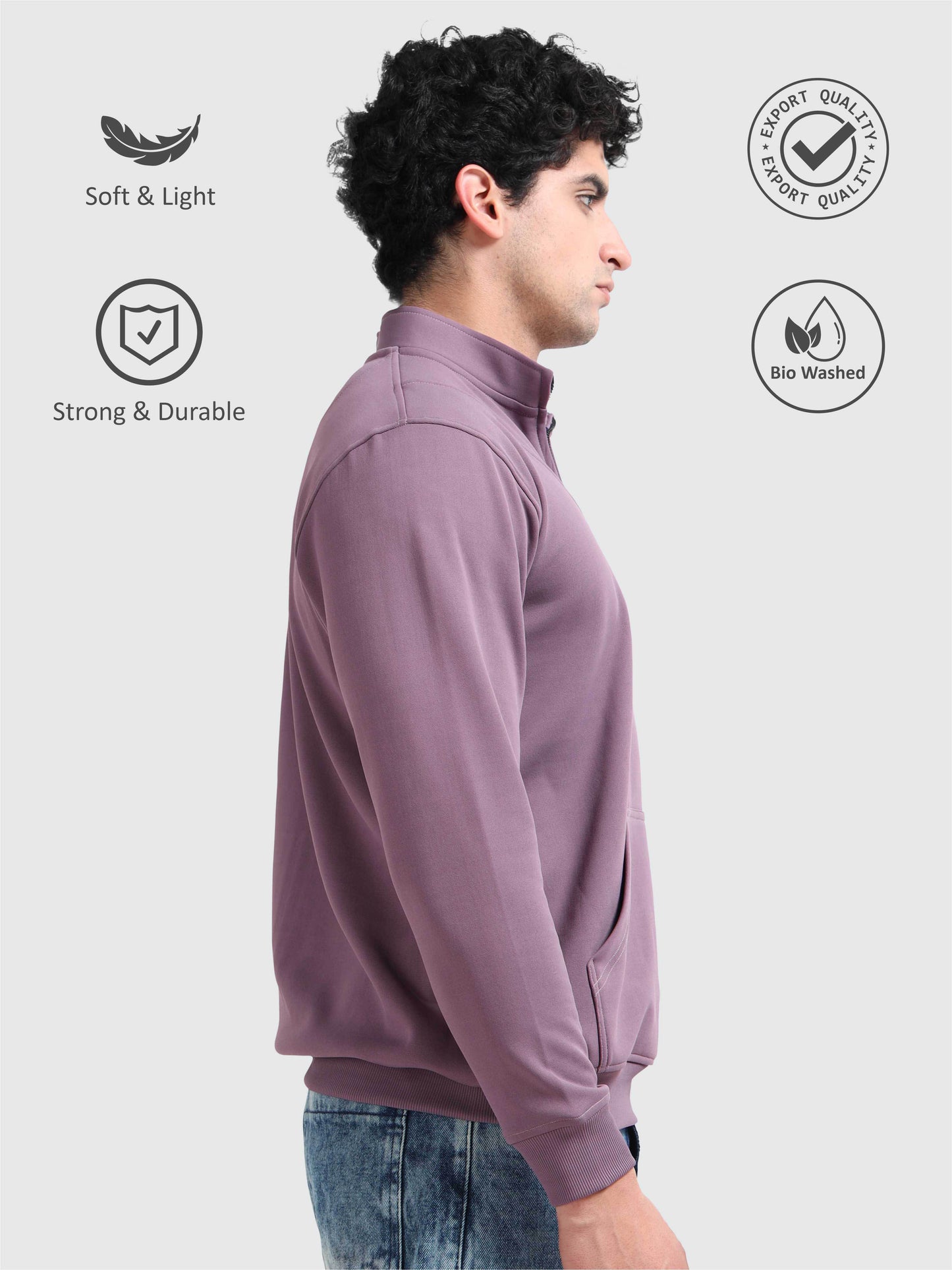 Unisex Half Zipper Sweatshirts | Regular Fit | Feather Touch Feel | Warm |