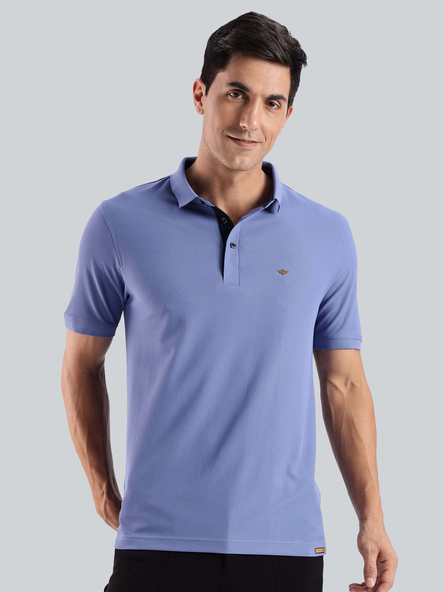 Men's Purple Blue Premium Polo T-Shirt | Wrinkle-Free | Quick Dry | Stretchable |  Odour-Free | UV Protected