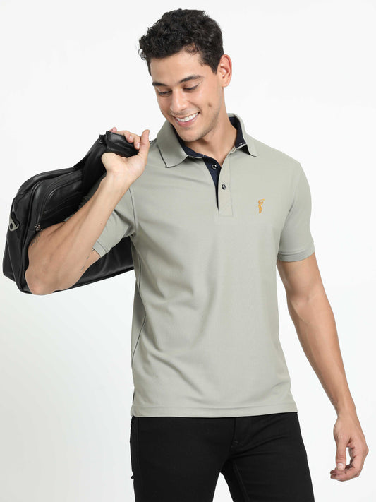 Moose Grey Polo T Shirt for Men Online