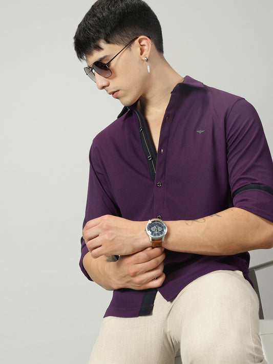 Men's Premium Knitted Shirts-Mulberry