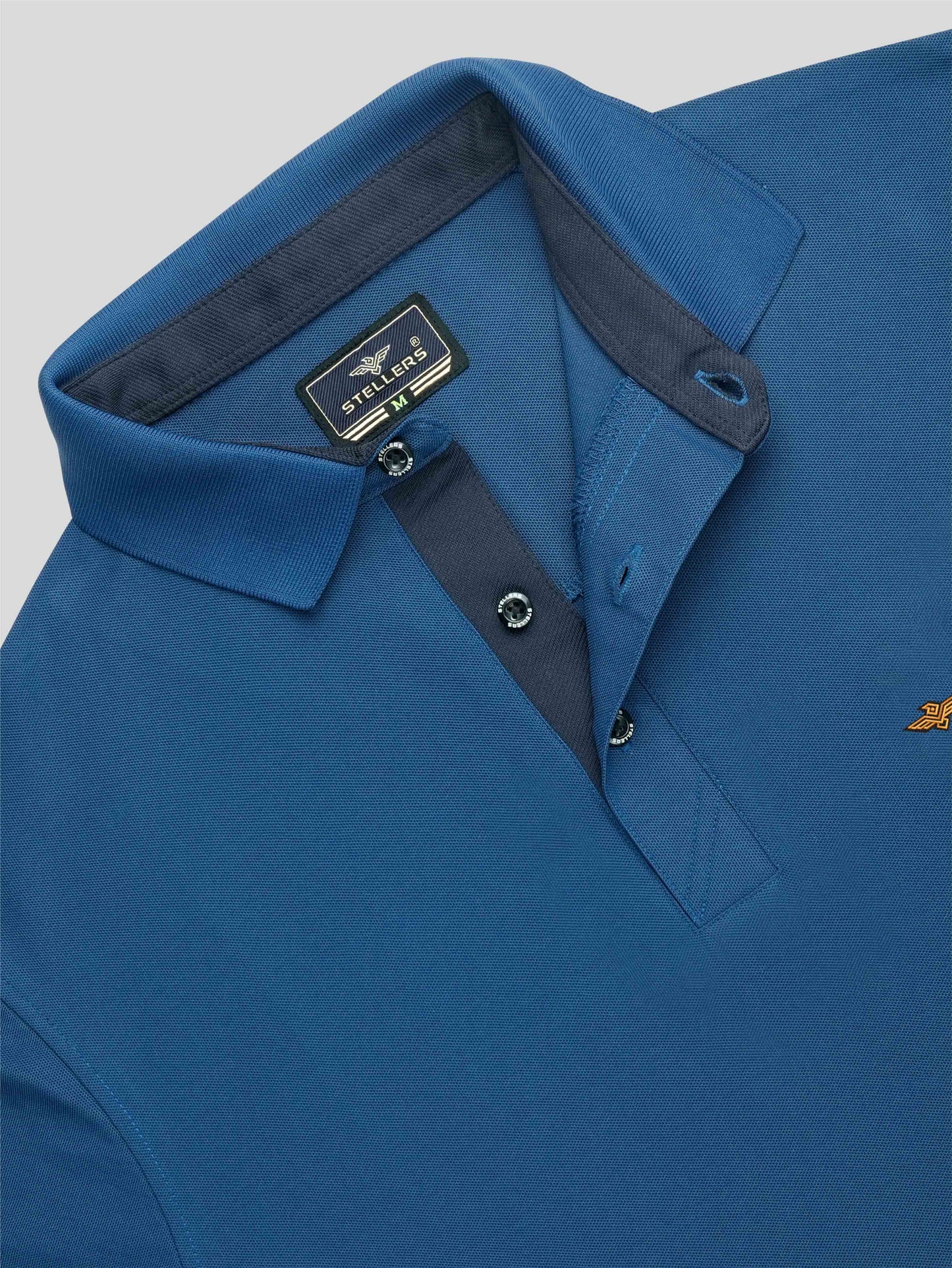 Men Teal Blue Premium Polo T-Shirt | Quick Dry | Stretchable | UV Protected | Wrinkle & Odour-Free