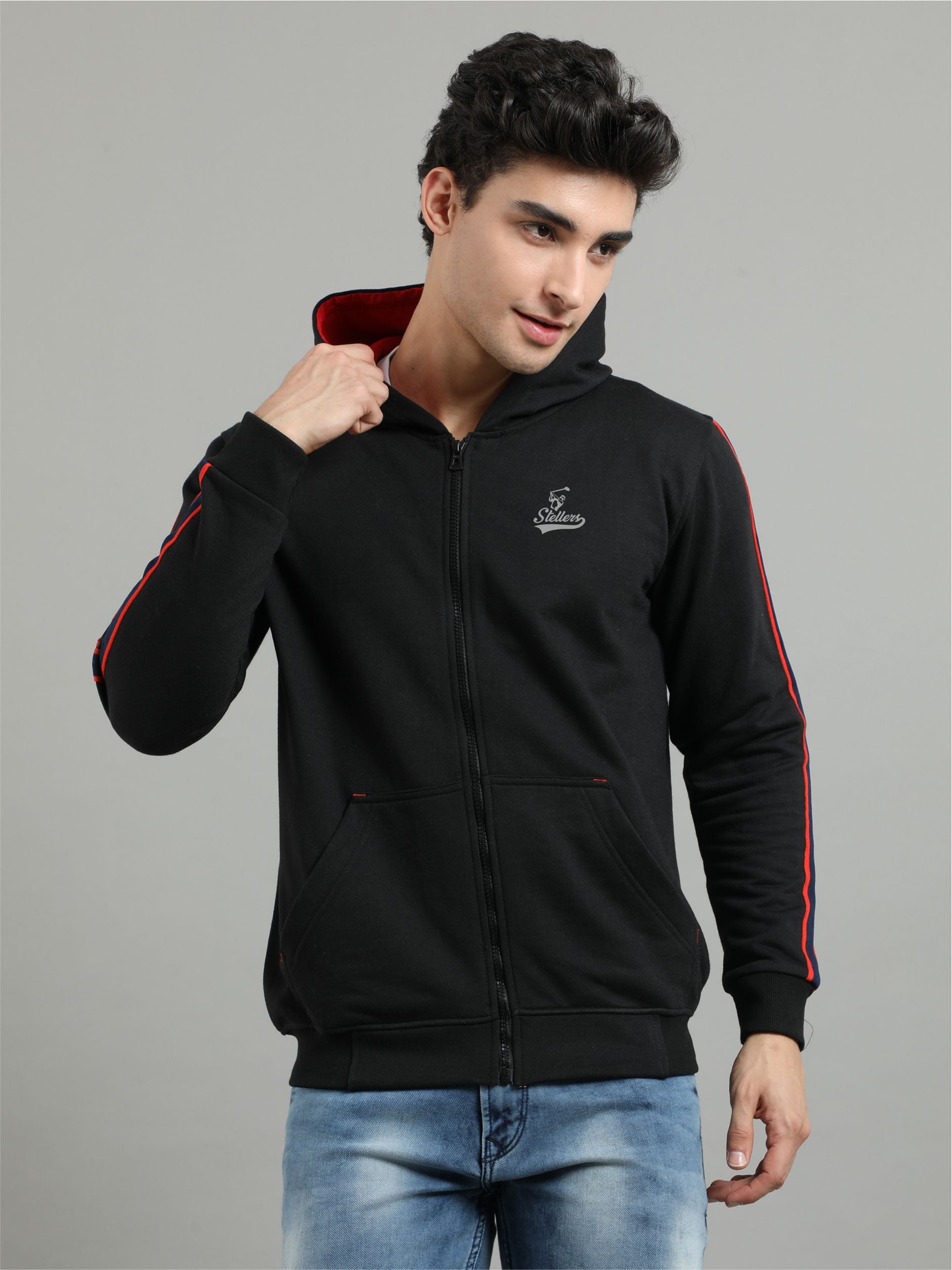 Men's Black Zipper Hoodies