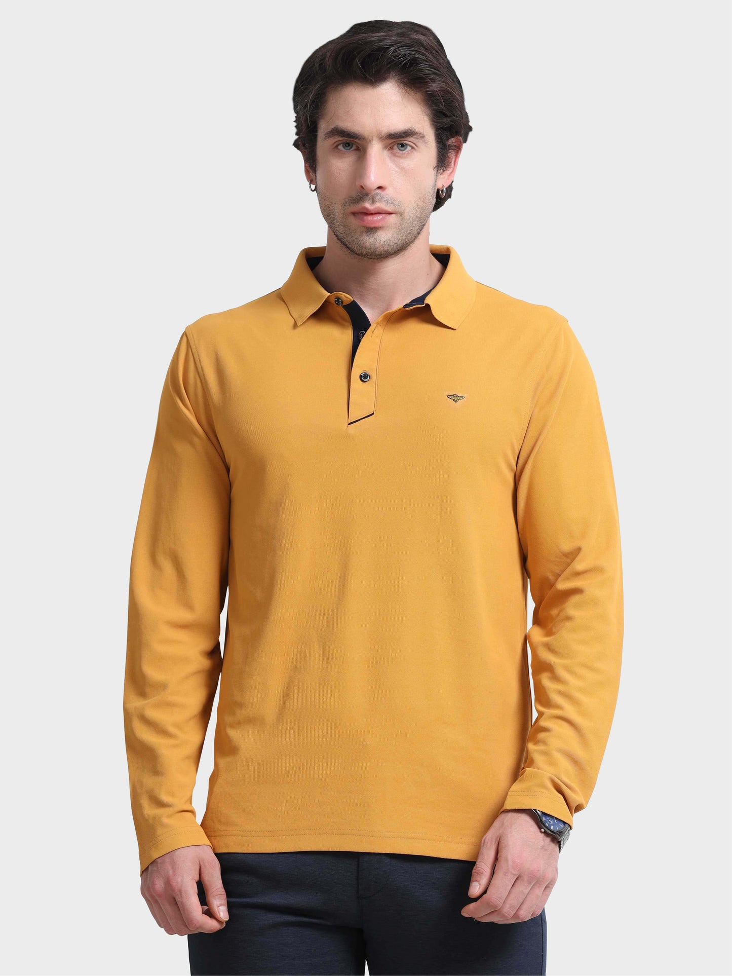 Men's Full Sleeve Polo T-Shirt  | Feather Touch Feel | Odour Resistant | Wrinkle Free | Quick Dry | Stretchable | Anti-Static | UV Resistance |