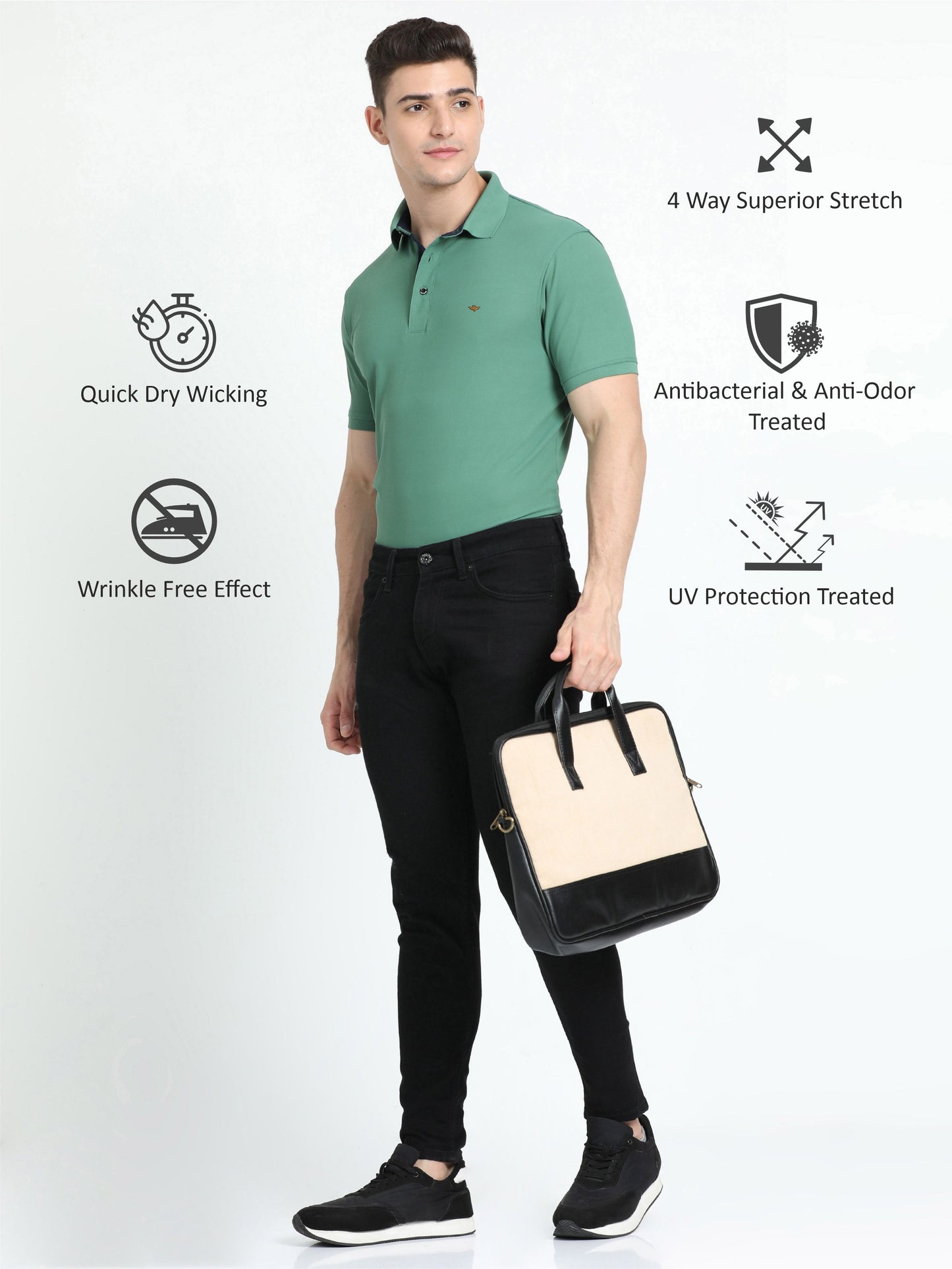 Men’s Apple Green Premium Polo T Shirt