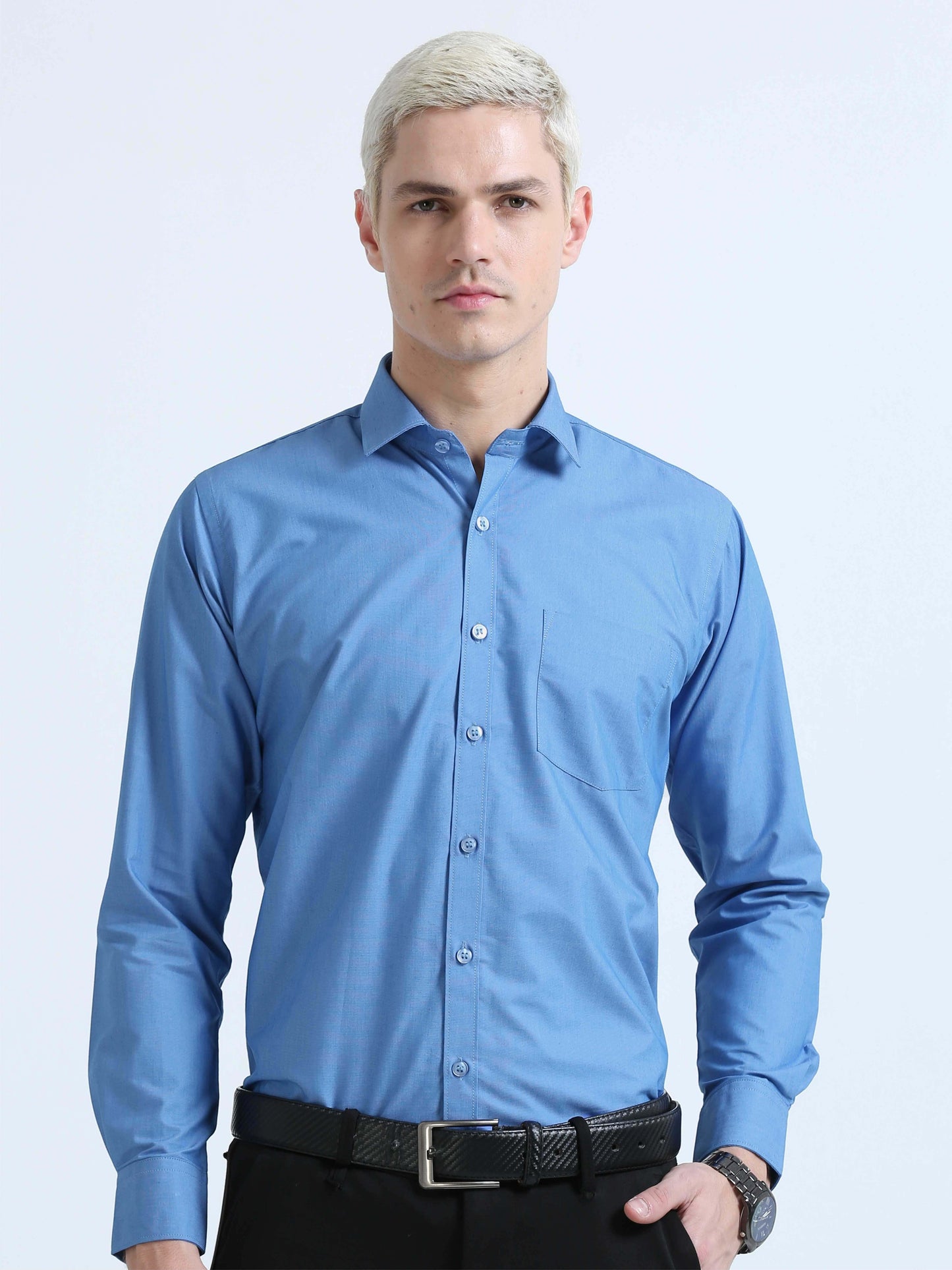 Blue Drap Filla Fill Formal Shirts For Men