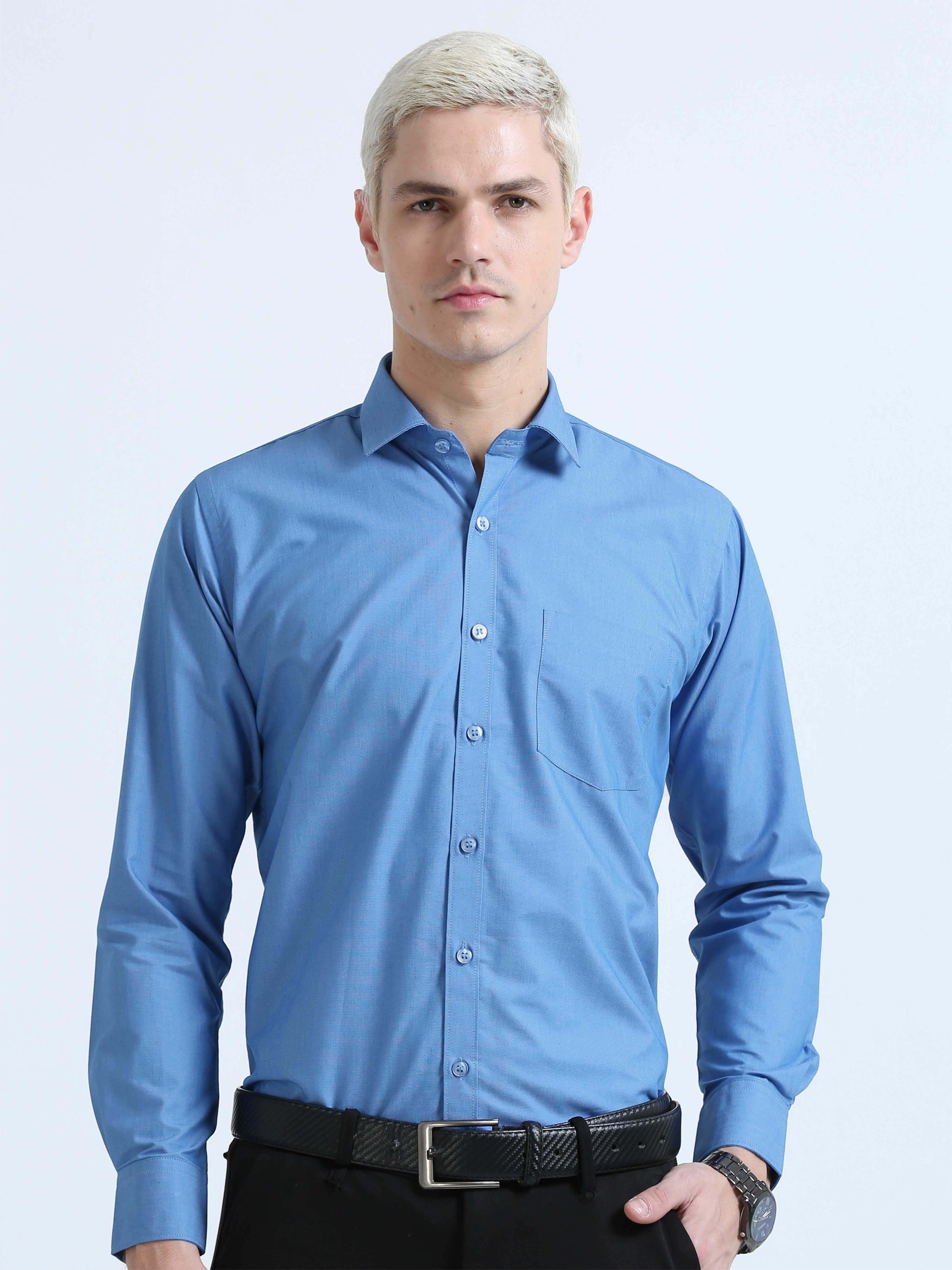 Blue Drap Filla Fill Formal Shirts For Men