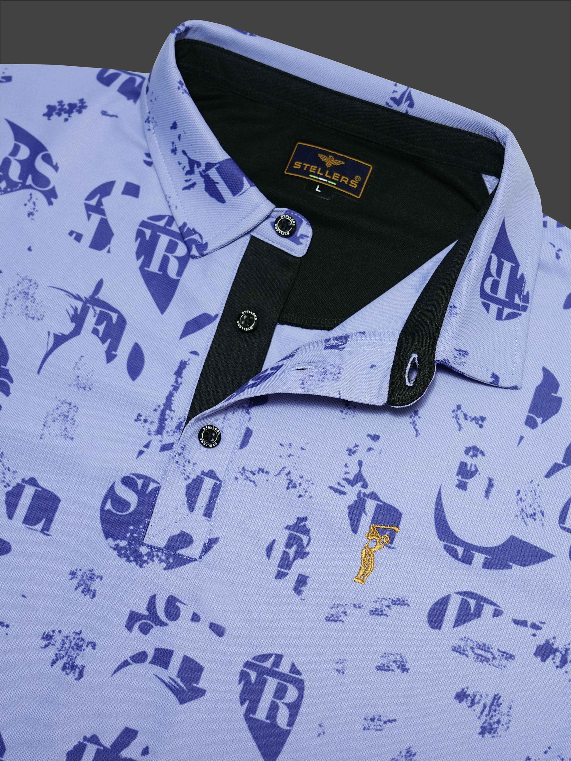 Camstel Purple Printed Polo T Shirt for Men 