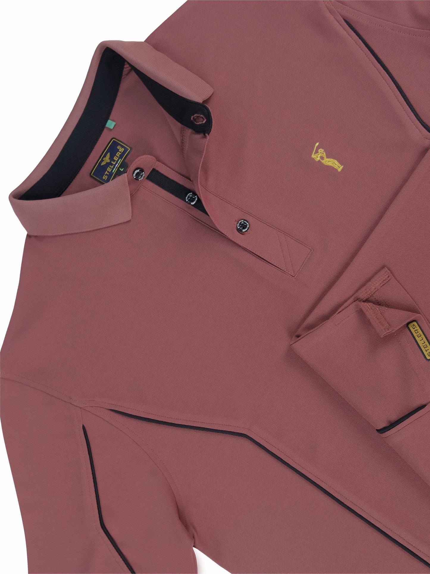 Mauve-Men's Piping Design Polo T-Shirt | Wrinkle-Free | Quick Dry | Stretchable |  Odour-Free | UV Protected