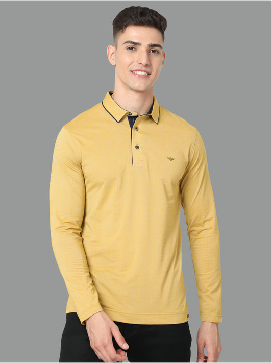 Mustard Dropman Men's Classic Polo T-Shirt Full Sleeve