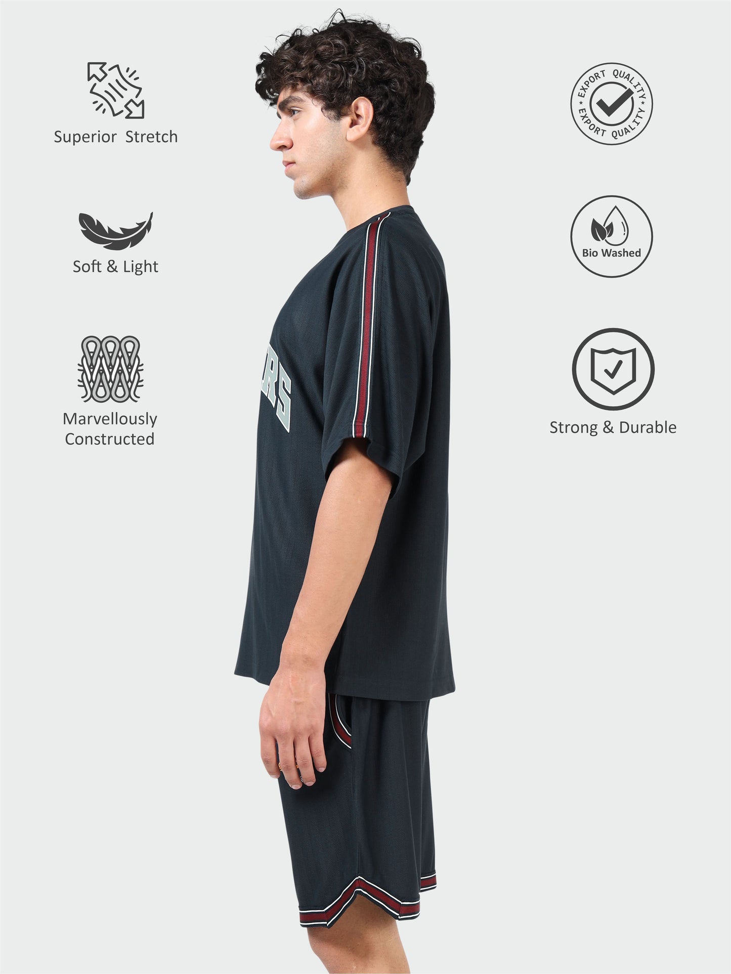 Men Oversize Co-ord Set | Wrinkle Free | Stretchable | Feather Touch Feel | Breathable