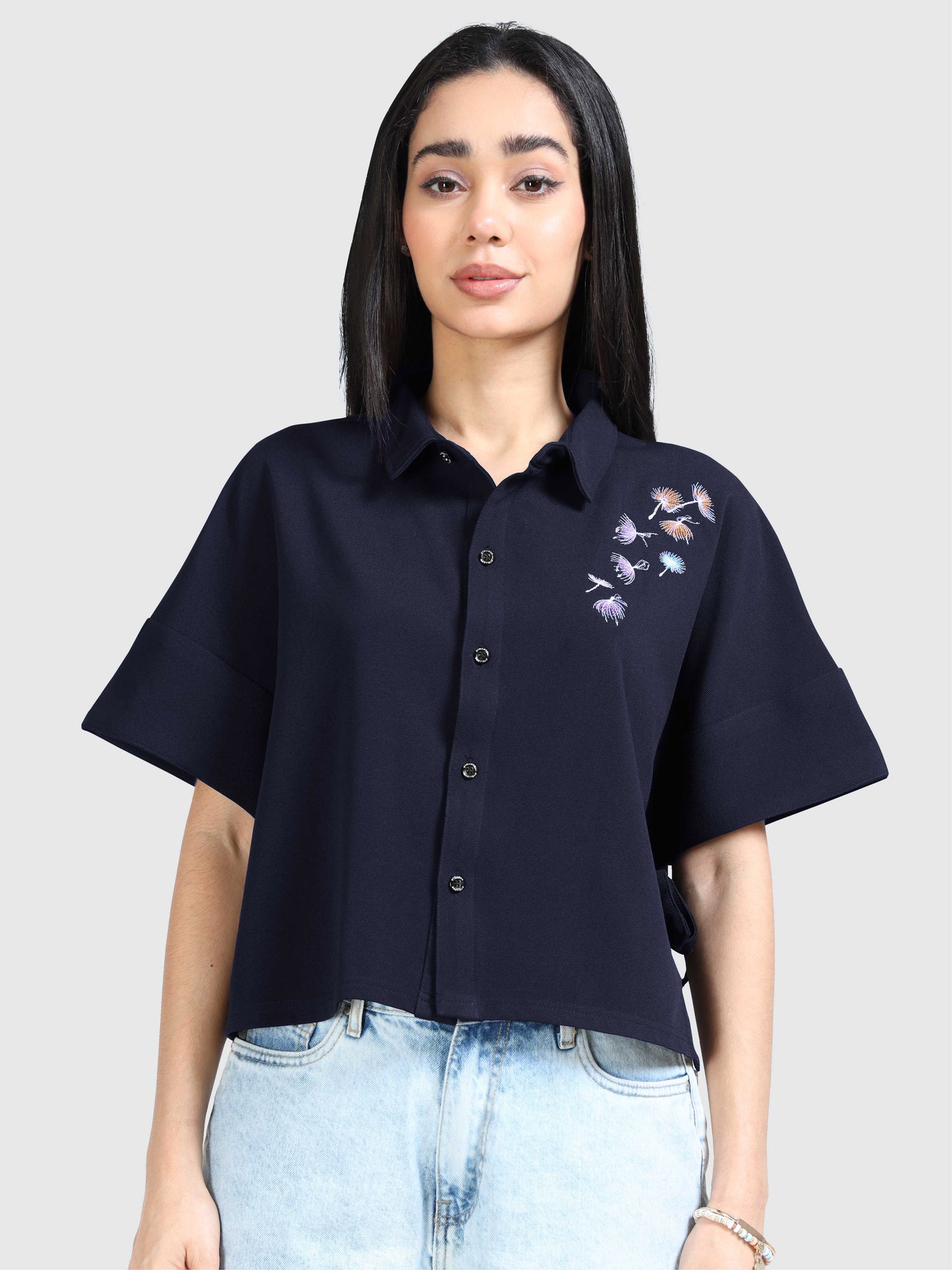 Women Boxy Fit Batwing Sleeve Shirt | Feather Touch Feel | Breathable | Wrinkle Free | Lightweight |