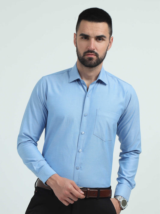 Bright Blue Men's Premium Oxford Office Formals