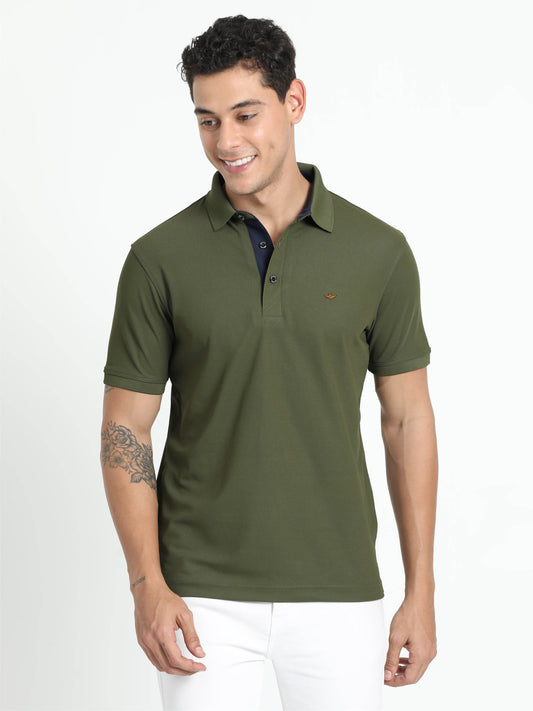 Olive Green Golf Polo T Shirts for Men