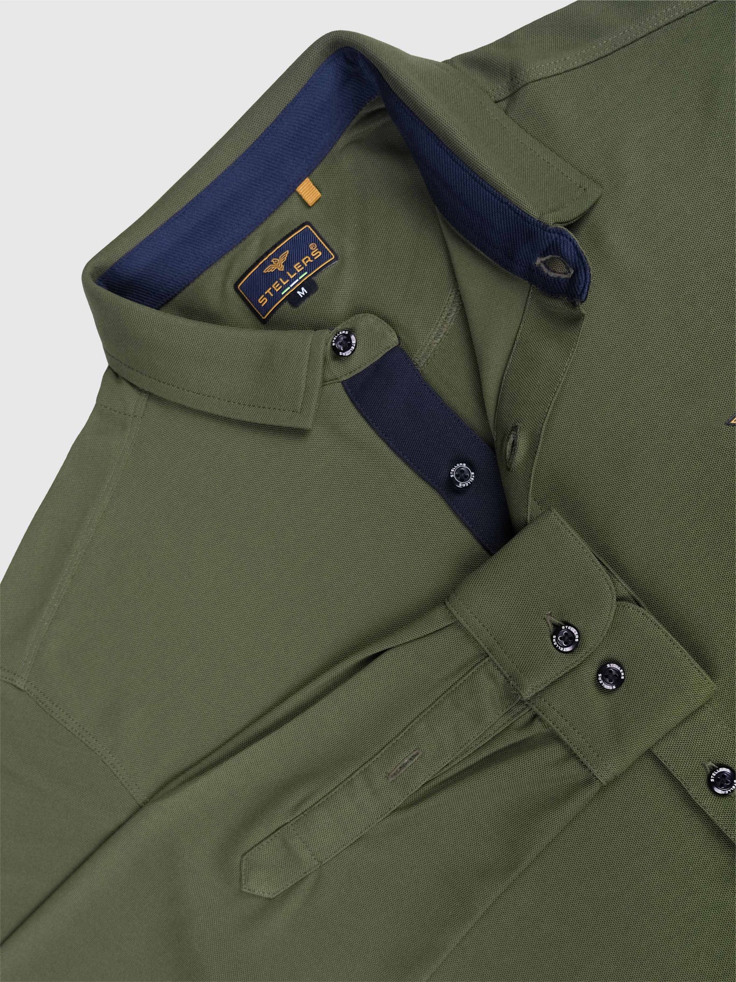 Olive Green Men's Premium Nano-Dry Shirts | Stretchable | Wrinkle-Resistant |