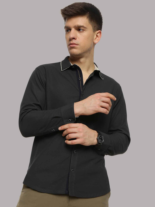 Men's Premium Knitted Shirts-Dark Grey