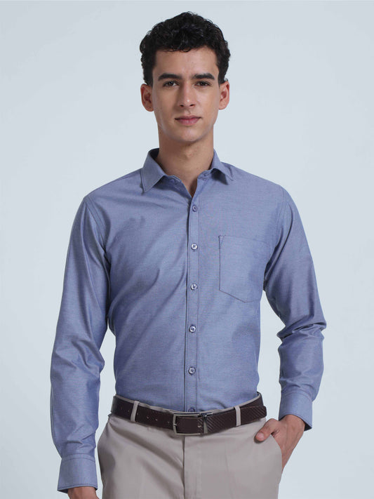 Deep Blue Men's Premium Oxford Office Formals