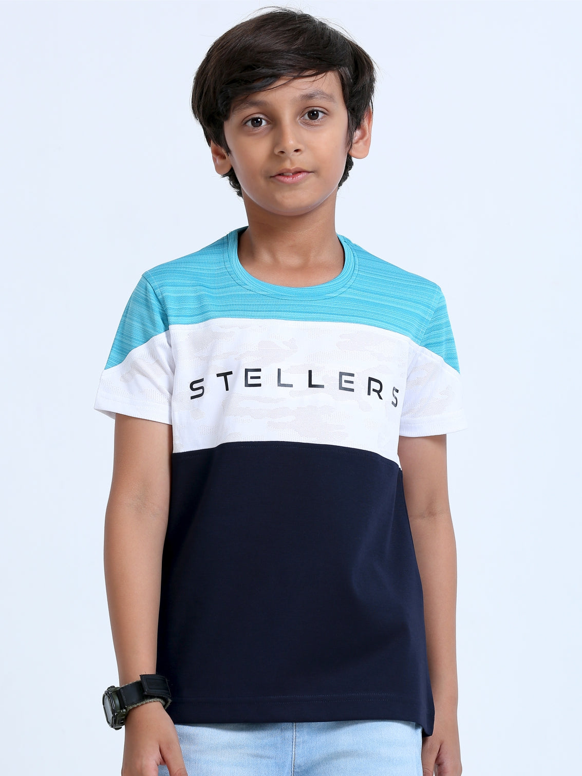Navy Blue Center Panel T-Shirt