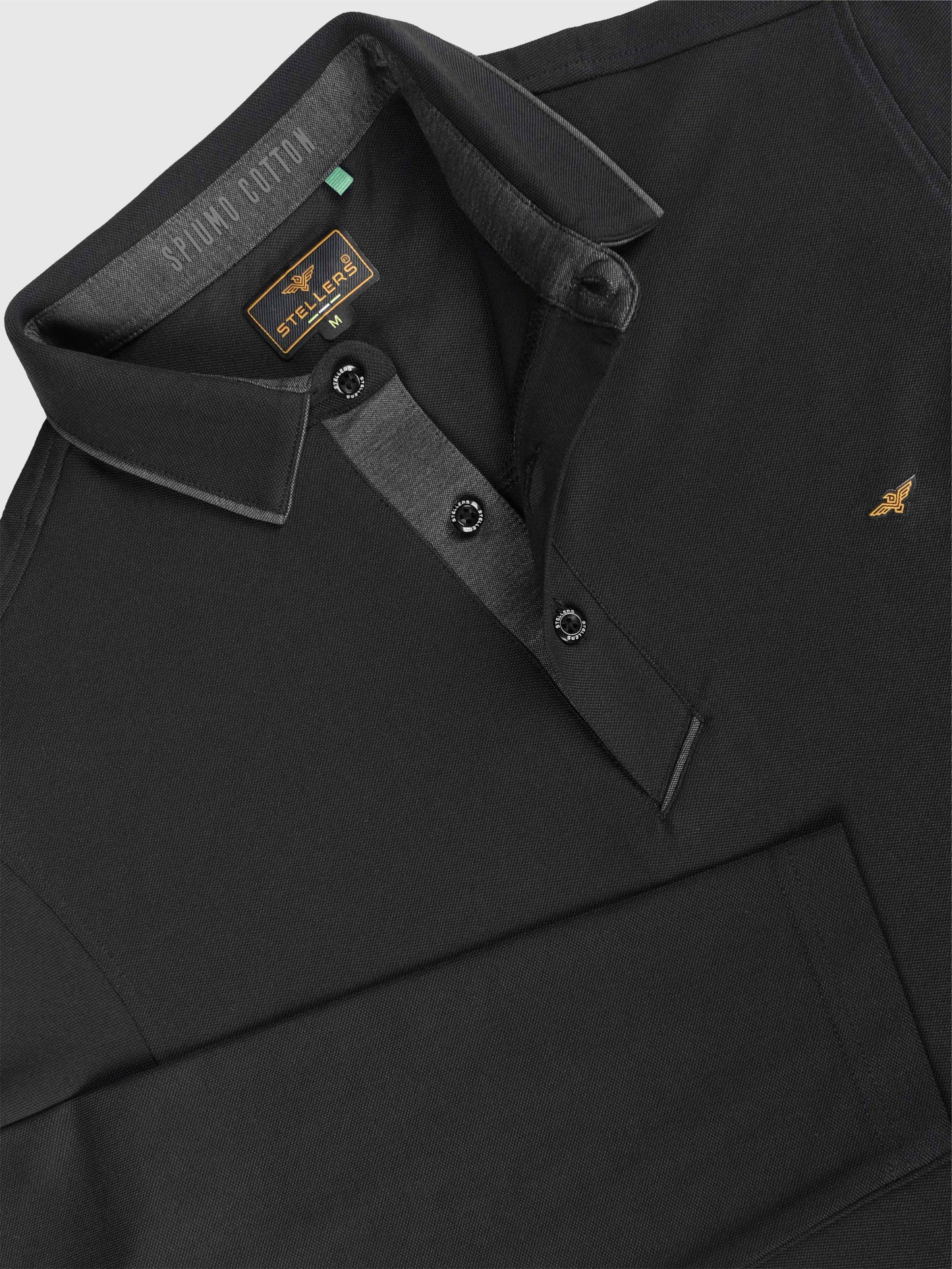 Black PQ Polo Full Sleeve T Shirt for Men