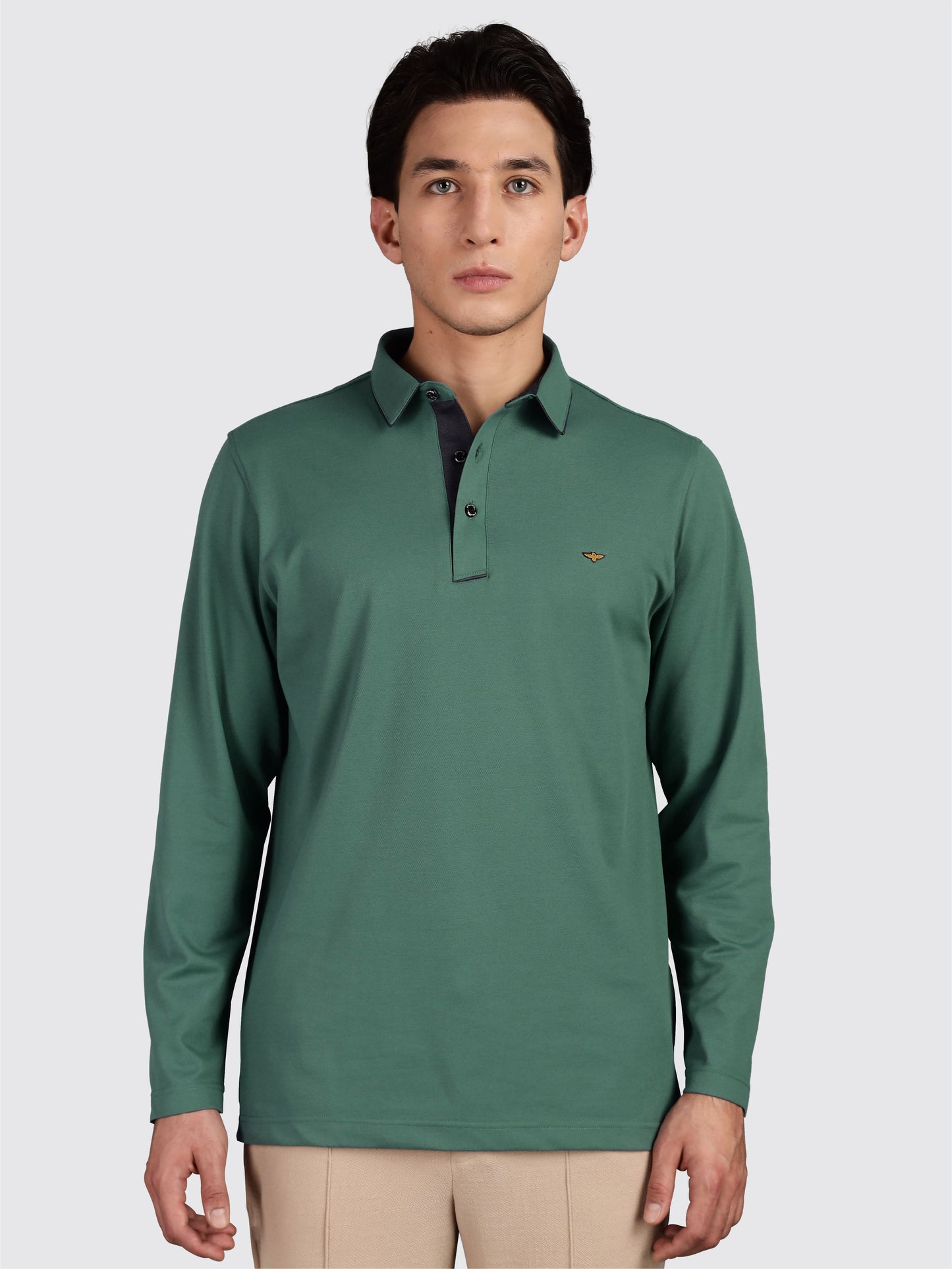 Green Soft Berry PQ Full Sleeve Polo T Shirt