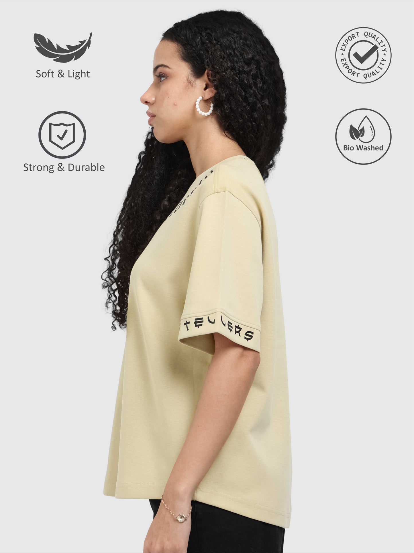 Beige Oversized T Shirt for Women