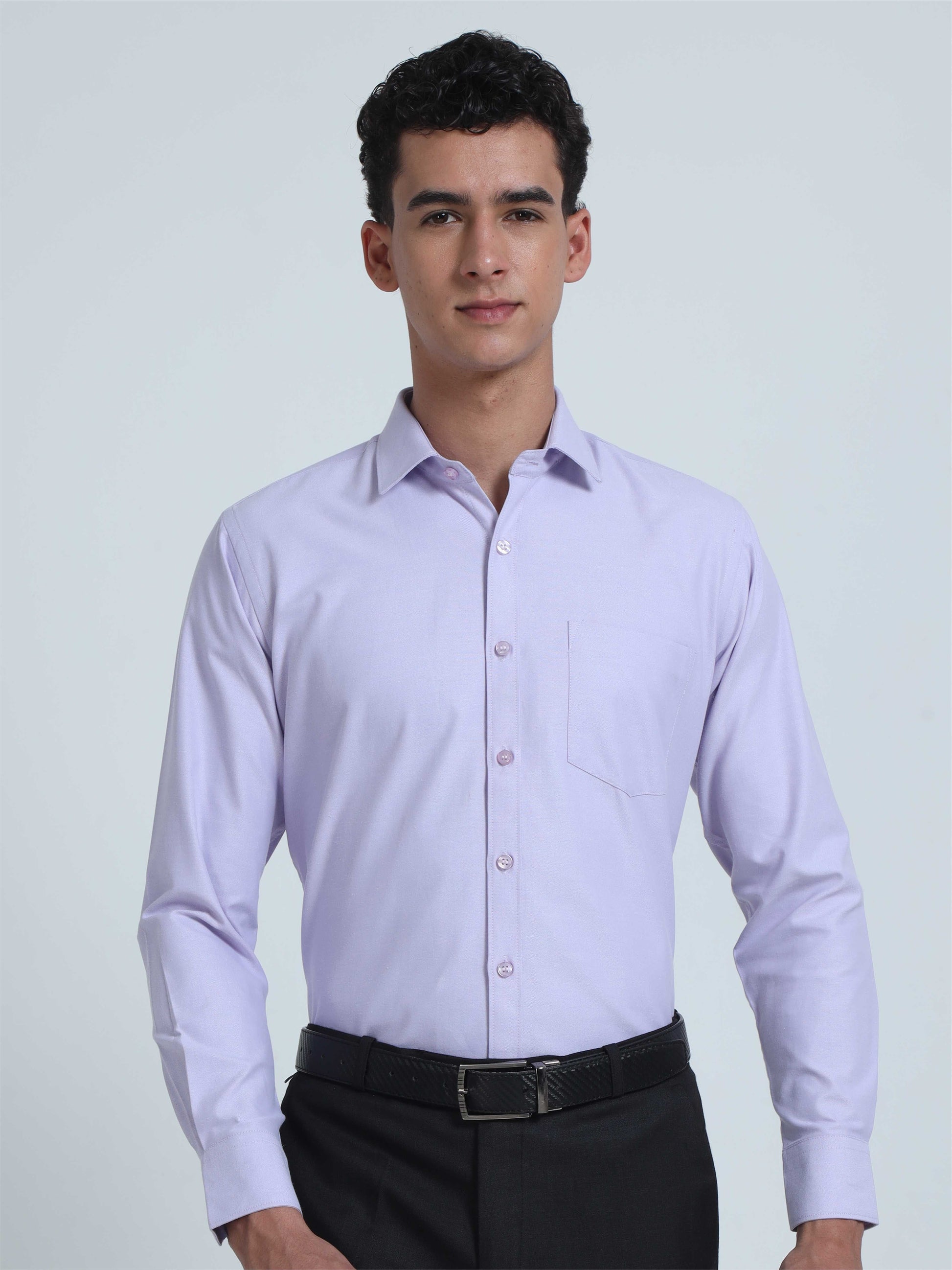 Light Purple Oxford Formal Shirt for Men