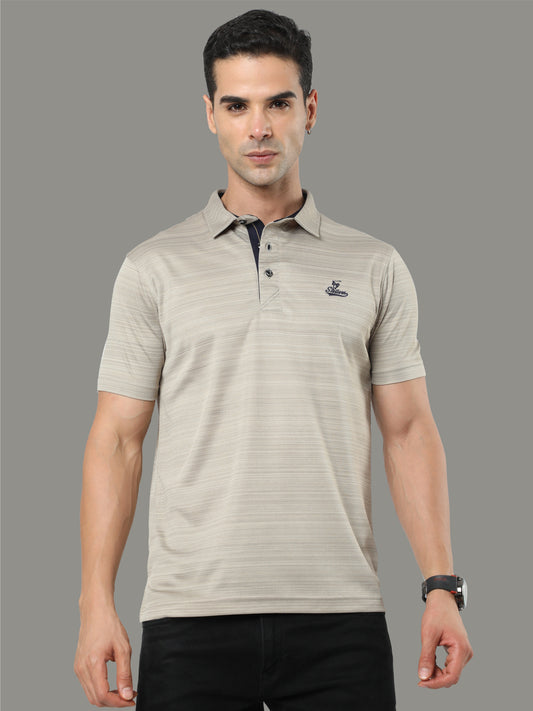 Moose Grey Men's Barcode Golf Polo T Shirt