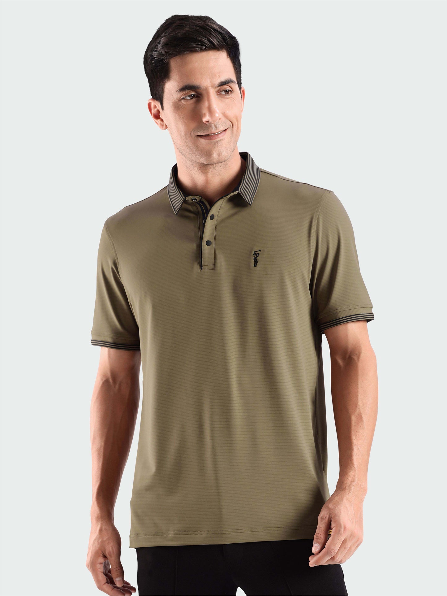 Men Premium Ultra Stripes Polo T-Shirt - Brown | Feather Touch Feel | Light Weight | Stretchable | Sustainable