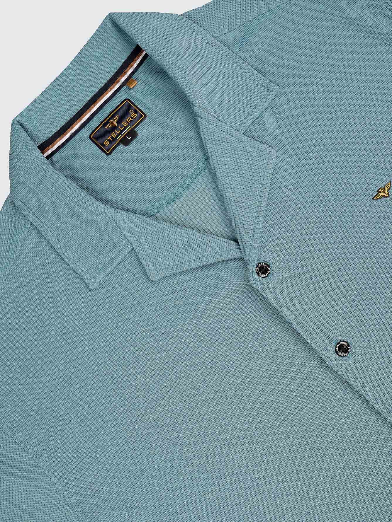 Men Relaxed Fit Co-ord Set Nile-Blue | Wrinkle Free | Stretchable | Feather Touch Feel | Breathable