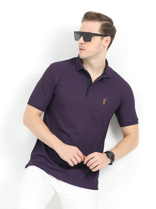 Black Currant Premium Golf Polo T Shirts for Men