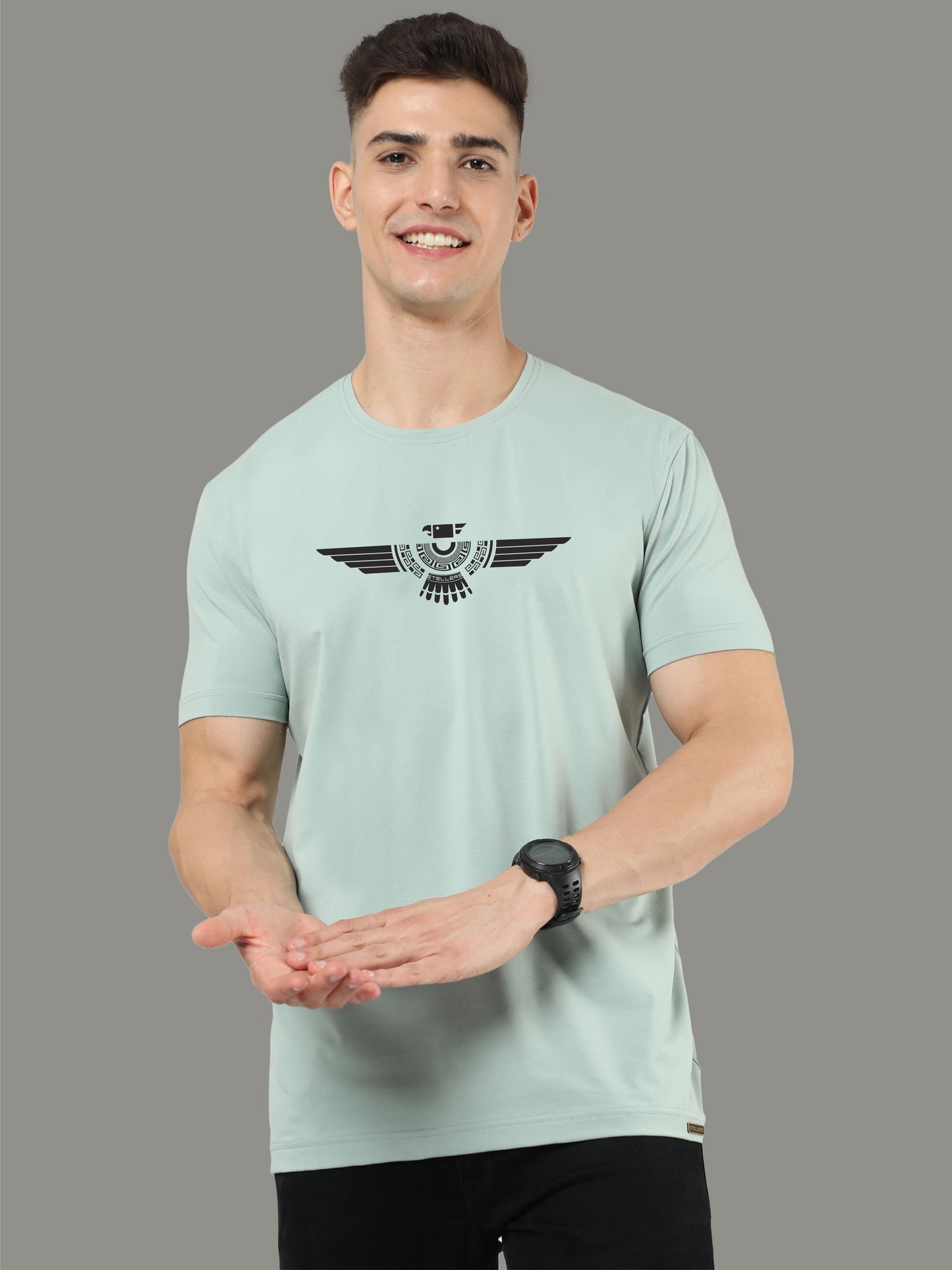 Ocean Green Men's Crew Neck T-Shirts Tribal