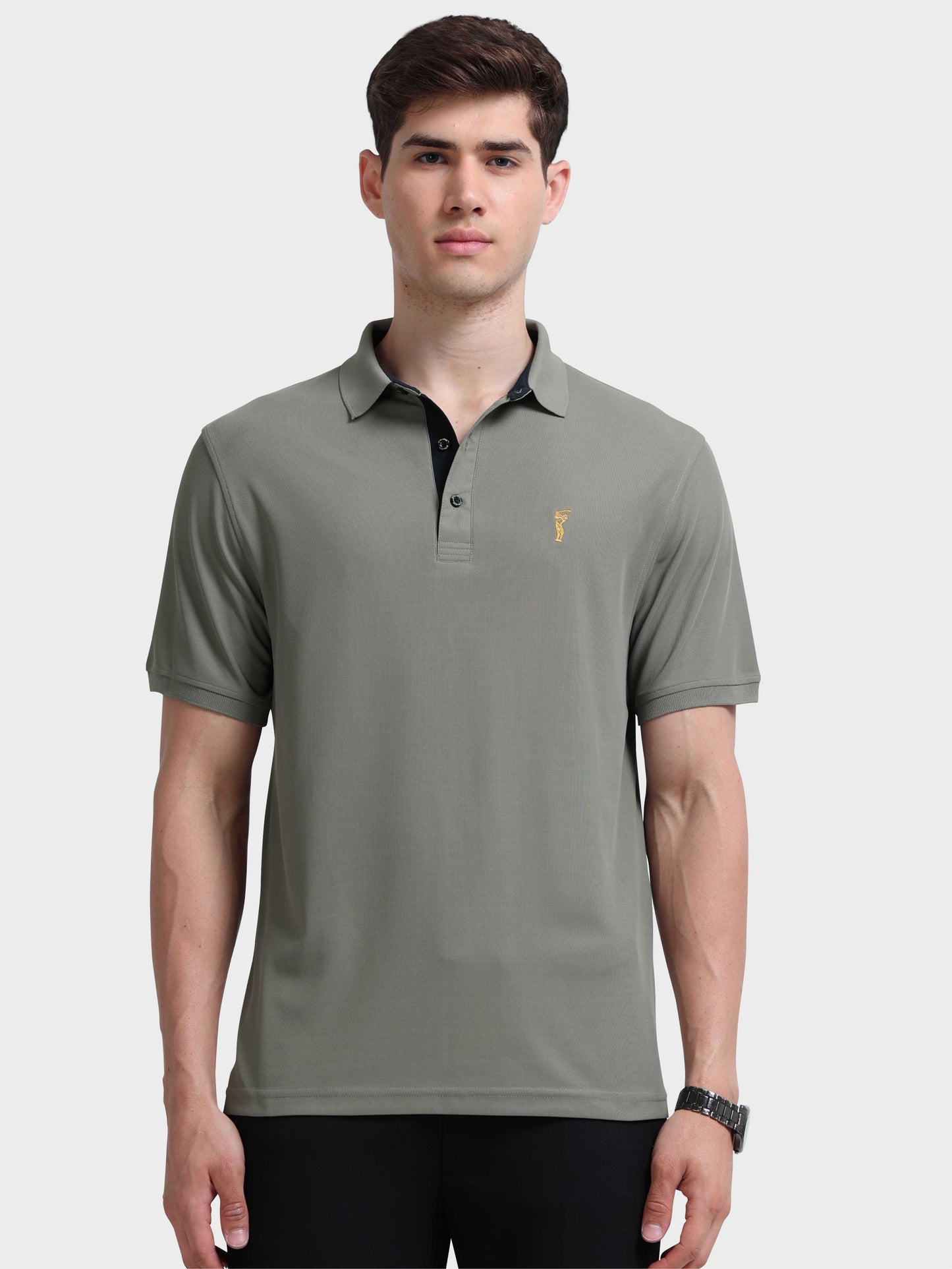 Silver Stone-Men's Premium Golf Polo T-Shirt | Wrinkle-Free | Quick Dry | Stretchable |  Odour-Free | UV Protected