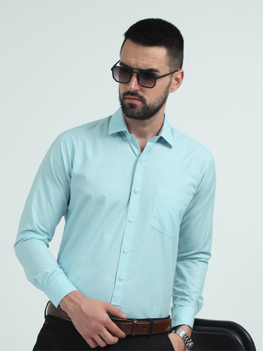 Ice Blue  Men's Premium Filla Fill Office Formals