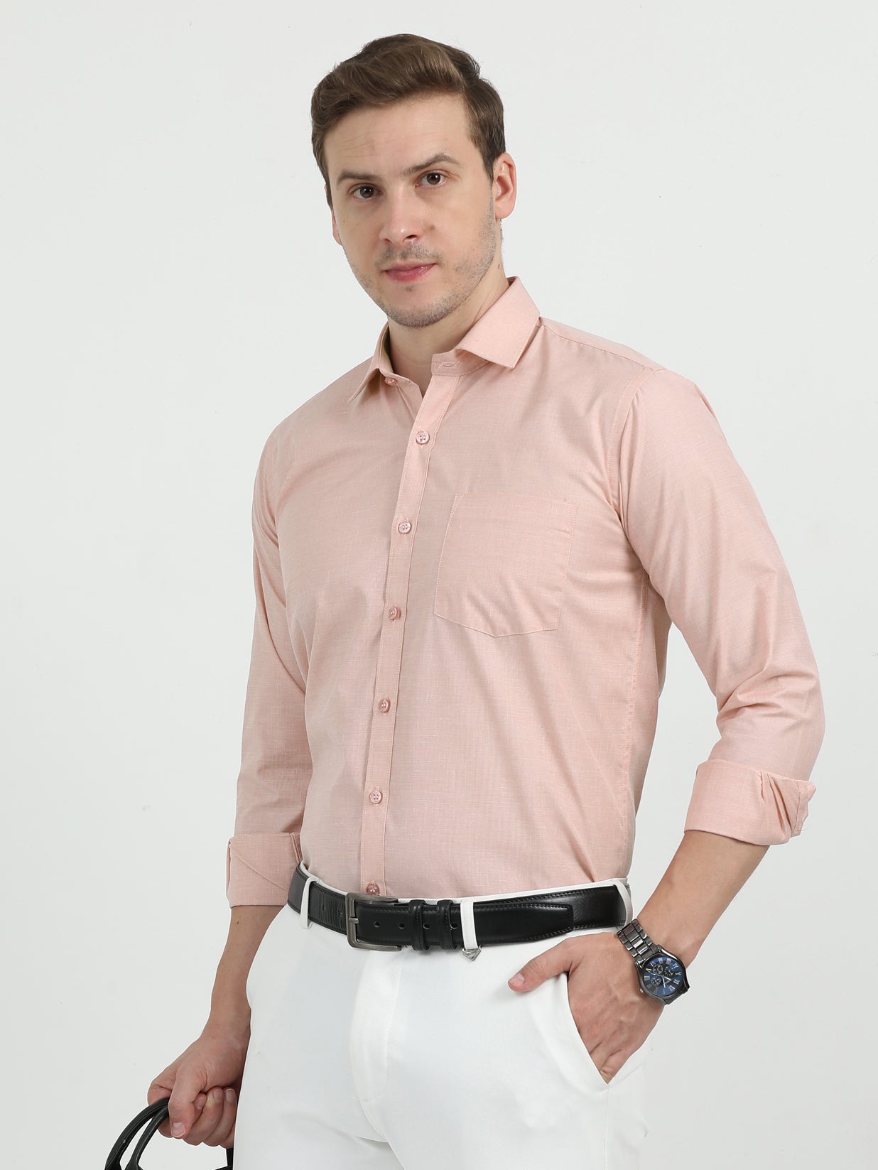 Light Pink  Men's Premium Filla Fill Office Formals-Plus Size