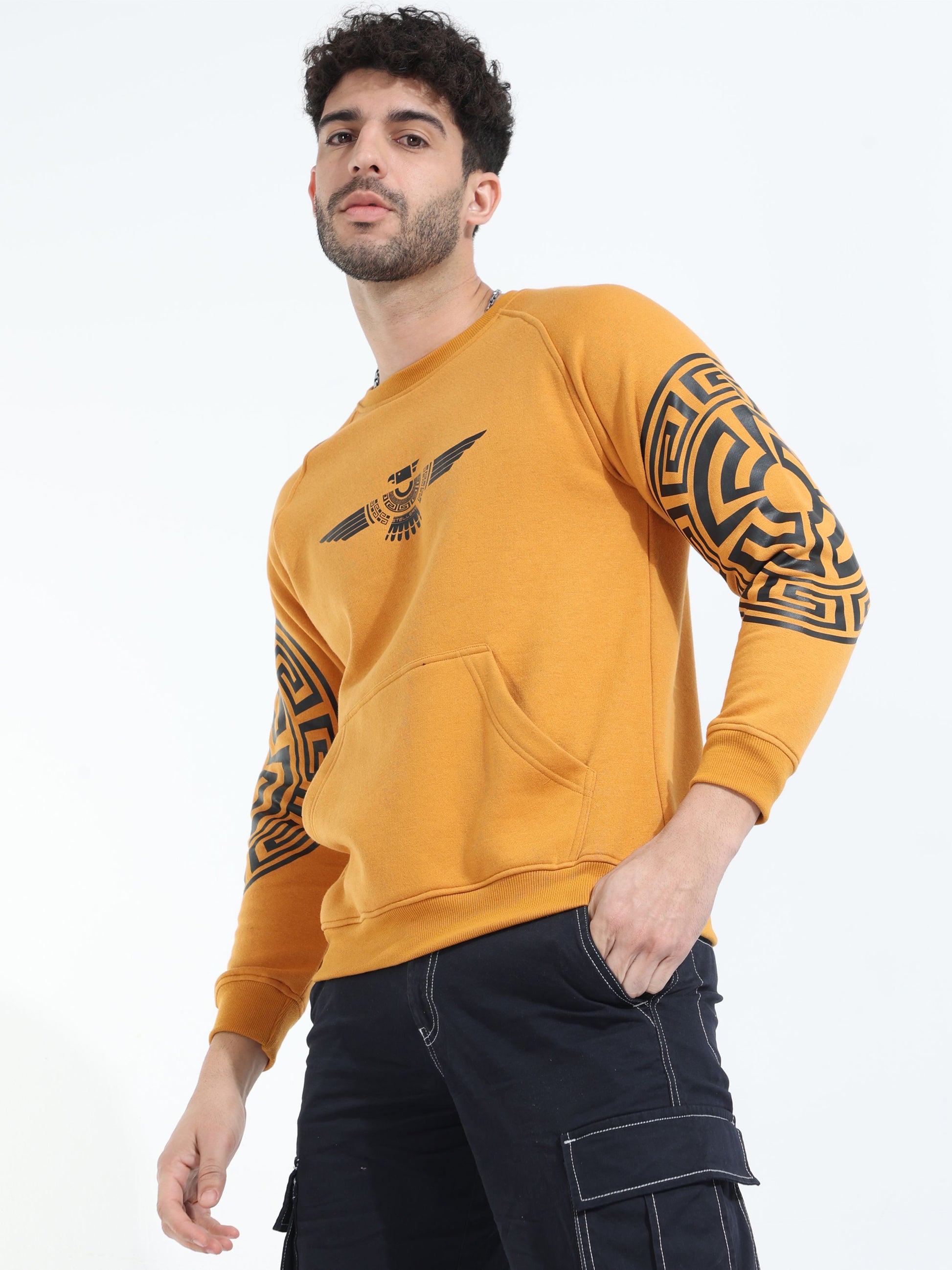 Mustard Men's Crew Neck Sweatshirt 