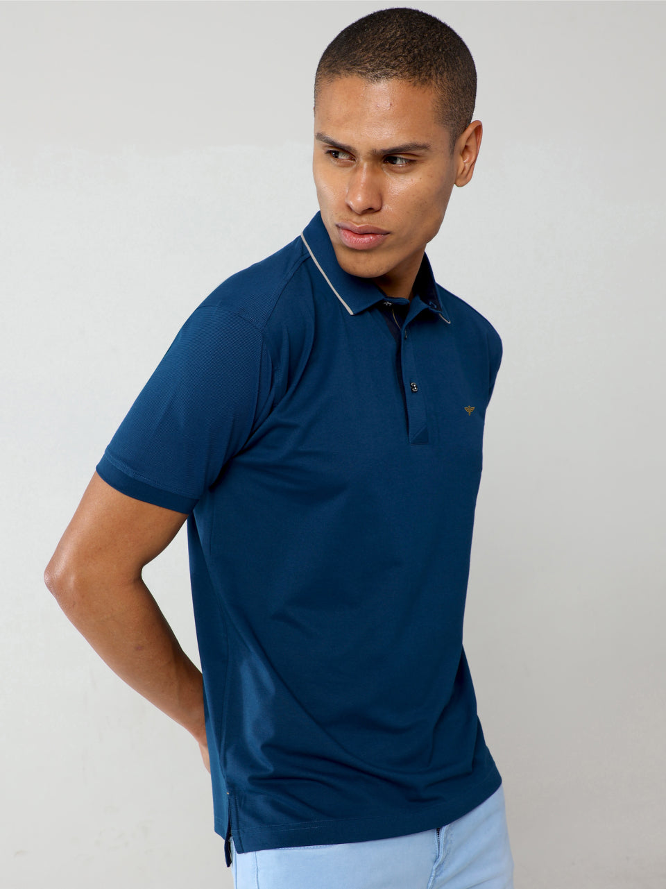 Teal Blue Men's Cotton Polo T Shirts
