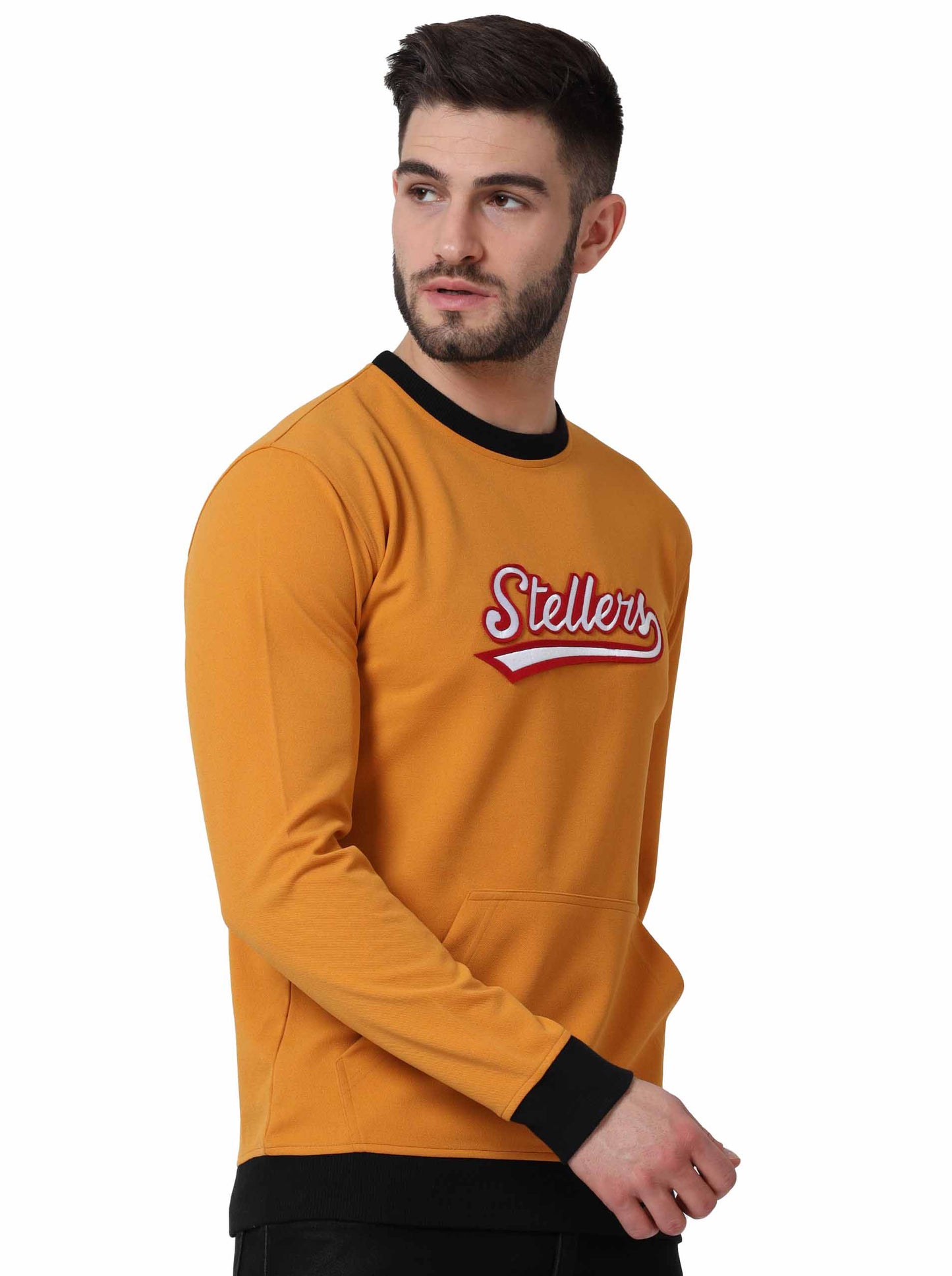 Mustard Men's Cotton Crew Neck Sweatshirt