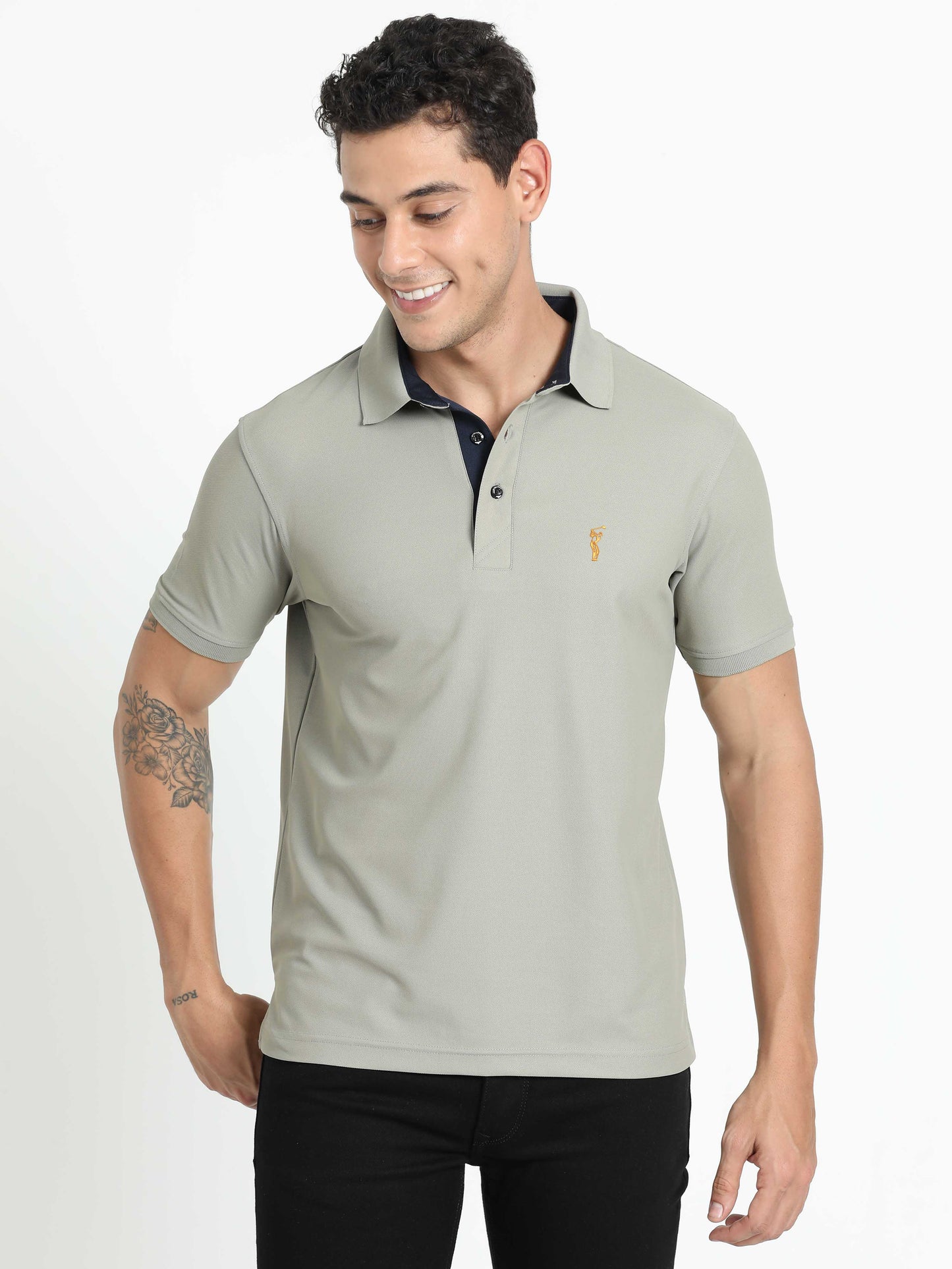 Moose Grey Polo T Shirt for Men Online