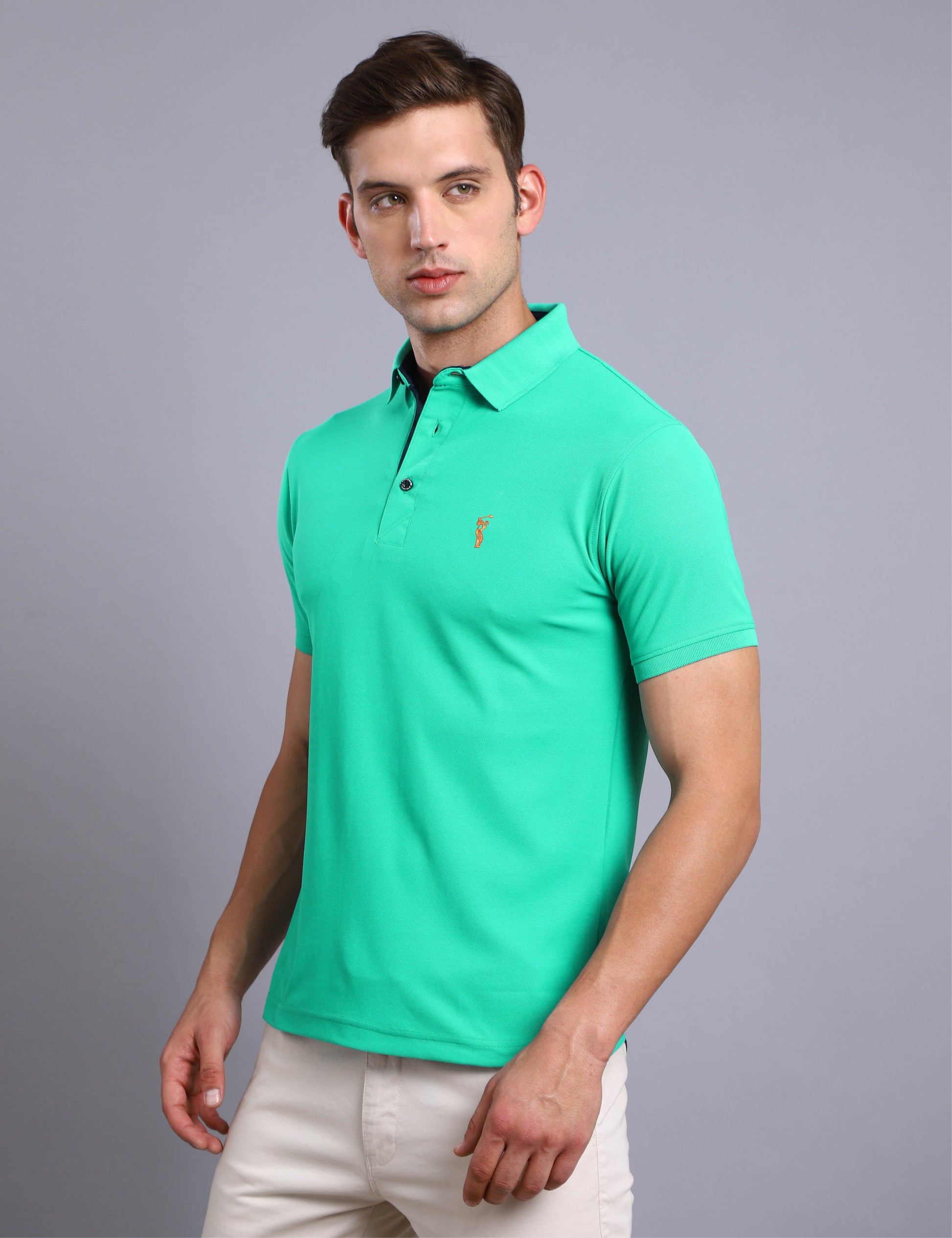 Simense Green Polo T Shirt for Men