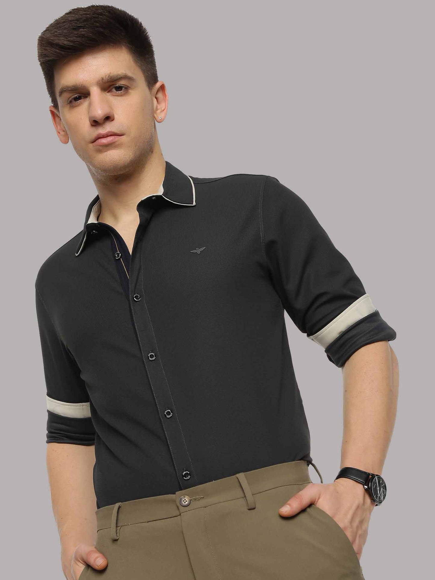 Men's Premium Knitted Shirts-Dark Grey