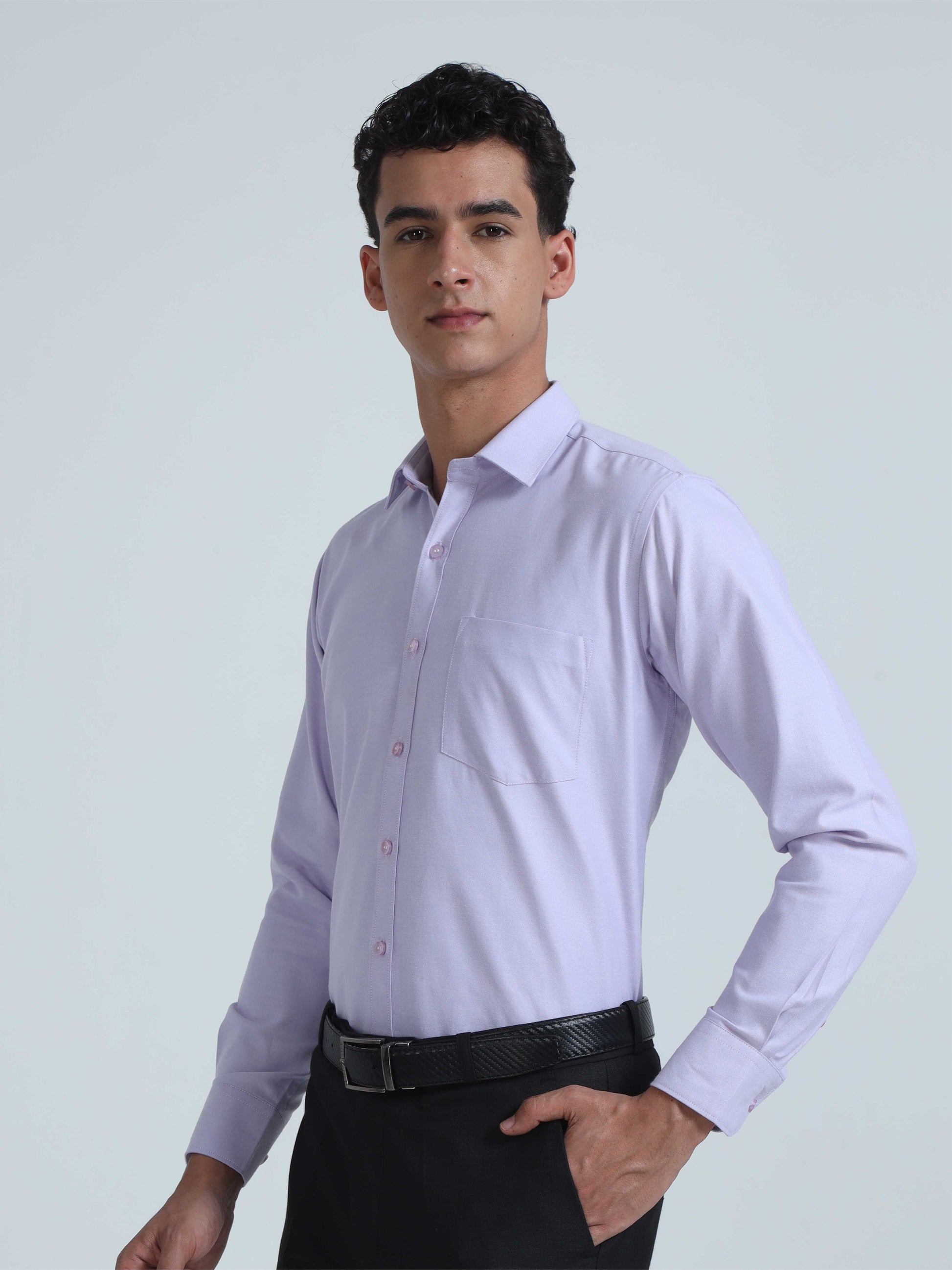 Light Purple Oxford Formal Shirt for Men
