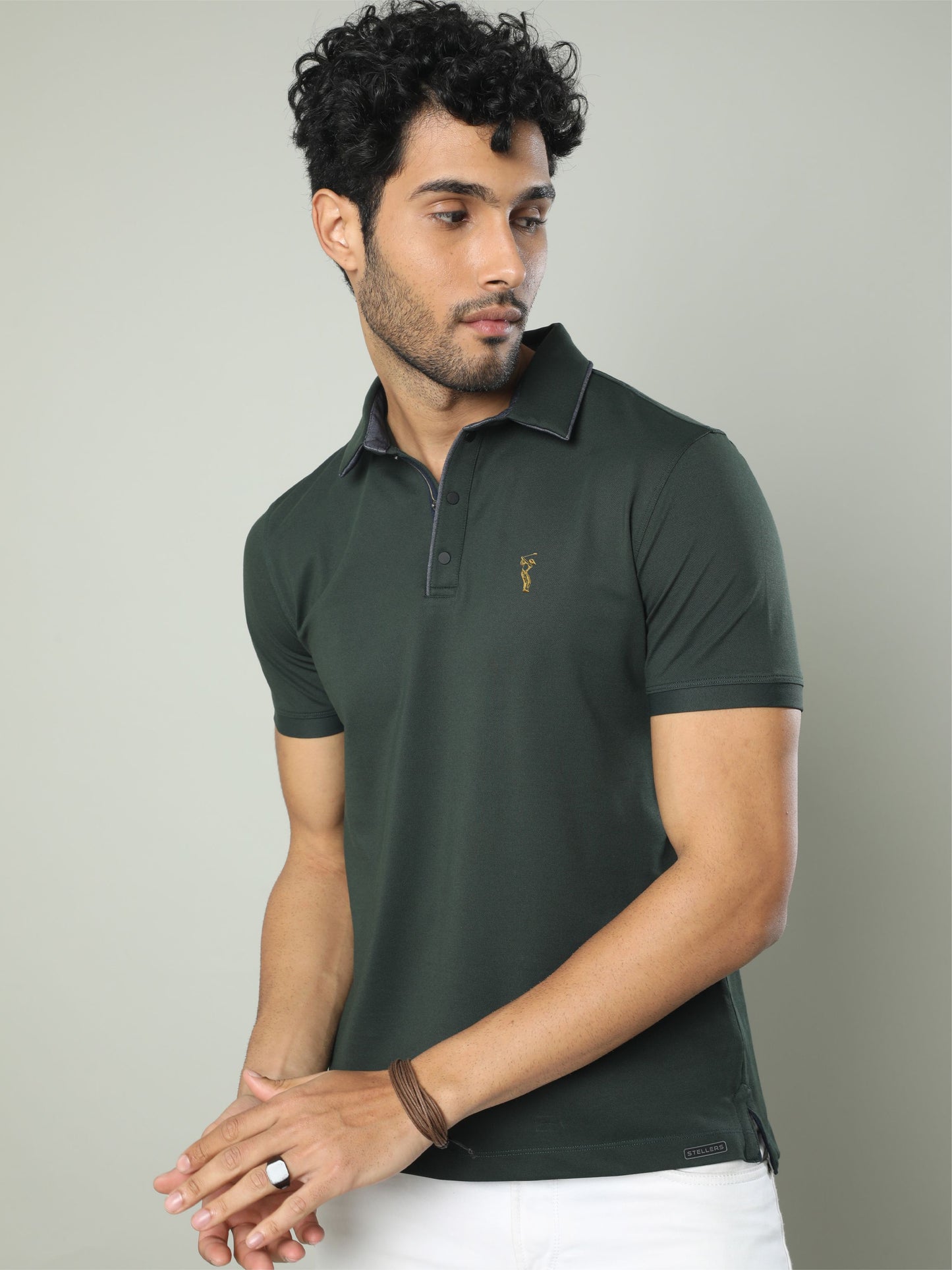 Bottle Green Men Premium SoftBerry PQ Polo T-Shirt